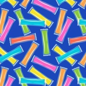 (small scale) Ice Pops - Summer Freeze Pops - brights on blue -  LAD22