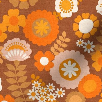 Vintage Nostalgia 1970s Floral