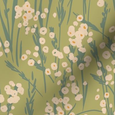 Vintage cottagecore floral - sage green