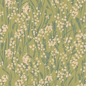 Vintage cottagecore floral - sage green