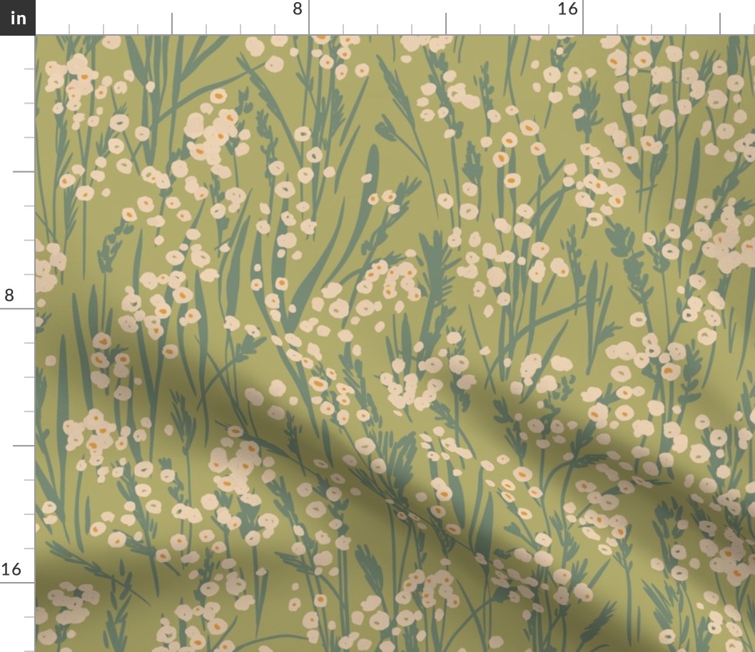 Vintage cottagecore floral - sage green