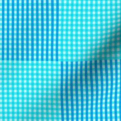 Two Tone Gingham Sky Blue and Turquoise Blue