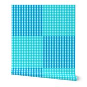 Two Tone Gingham Sky Blue and Turquoise Blue