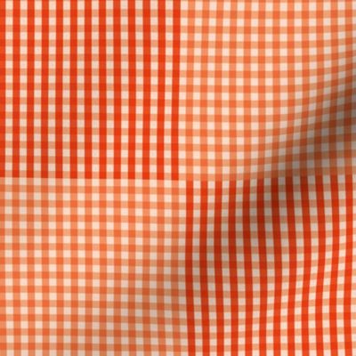 Two Tone Gingham Coral and Red