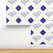 Blue floral vintage kitchen tiles (large version)