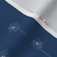 5" Repeat Simple Sketched Daffodil Pattern Medium Scale | Navy Blue MK003