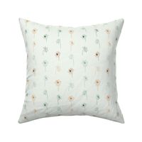 5" Repeat Simple Sketched Daffodil Pattern Medium Scale | Green and Orange MK003
