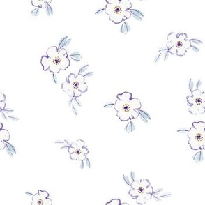 Violet Flowers Watercolor Pattern 2