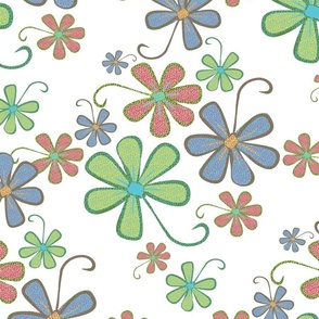 Groovy colorful floral 