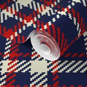 Vintage Kitchen Wallpaper tartan navy red