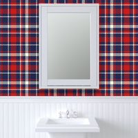 Vintage Kitchen Wallpaper tartan navy red