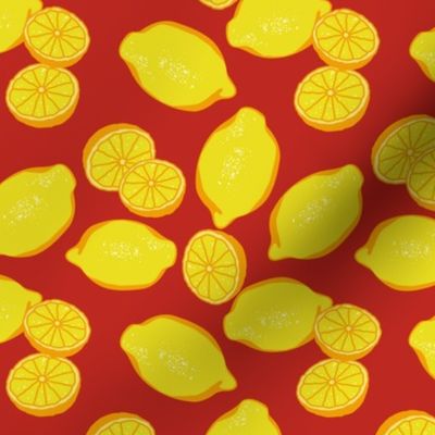 Lemons Petal Solid Colors Poppy Red