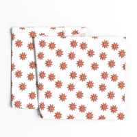 Happy sunshine summer smileys - nineties retro vibes smiling sun seventies orange on white