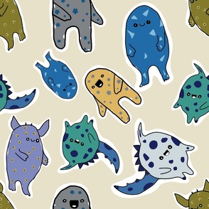 Blue monsters - large