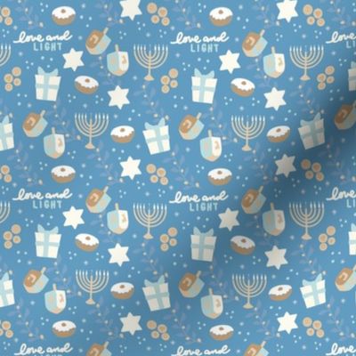 Small Love Light Hanukkah Blue