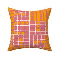 INTENSE GEOMETRIC MARIGOLD AND WATERMELON 