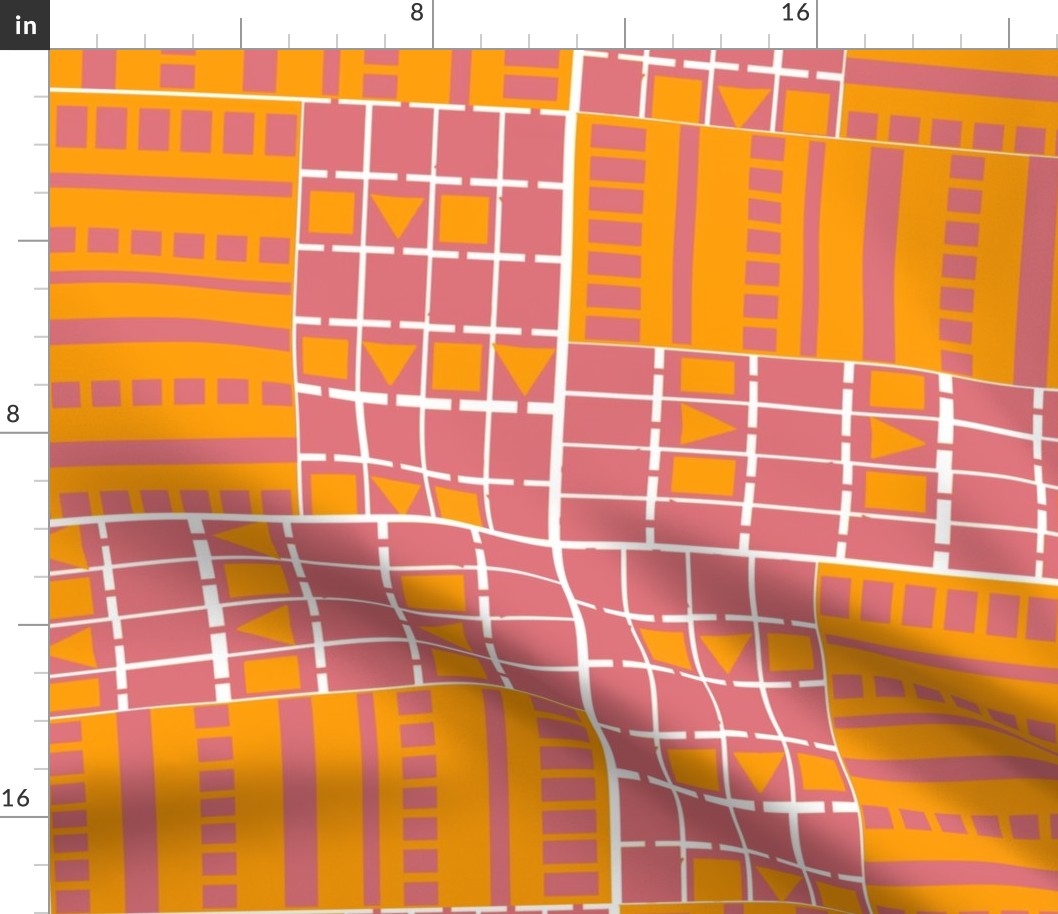 INTENSE GEOMETRIC MARIGOLD AND WATERMELON 