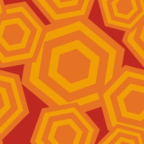 Hexagons Petal Solid Colors Oranges