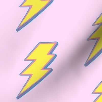 rad lightning bolts pink and yellow 5” bolts