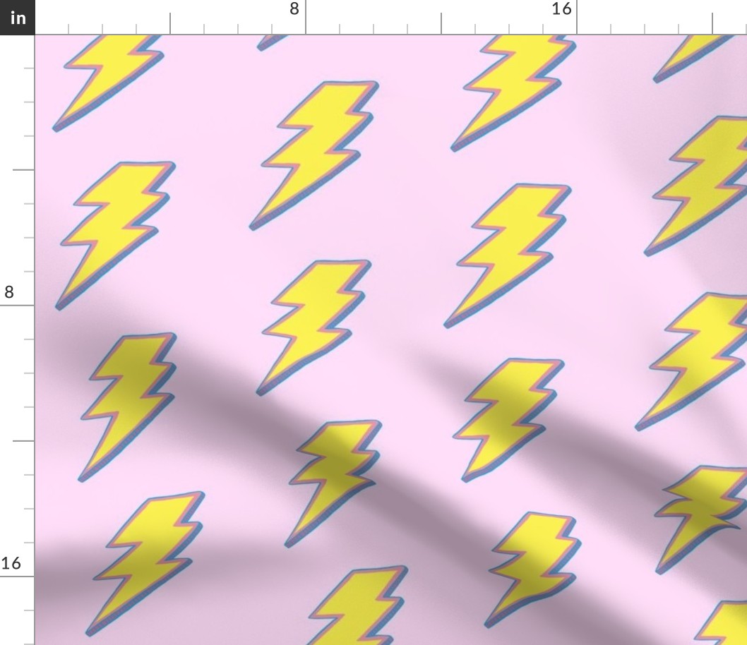 rad lightning bolts pink and yellow 5” bolts