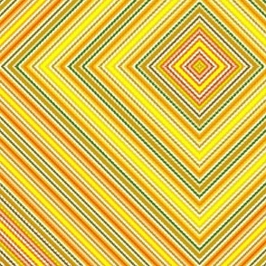 Narrow Hippie Stripes in Yellow Boxes