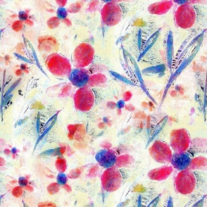 watercolor wildflower abstract