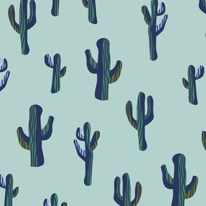 Colorful Cactus-Blue