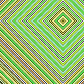 Narrow Hippie Stripes in Lime Green Boxes