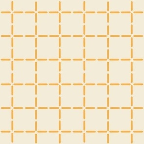 Homespun Grid Yellow on White