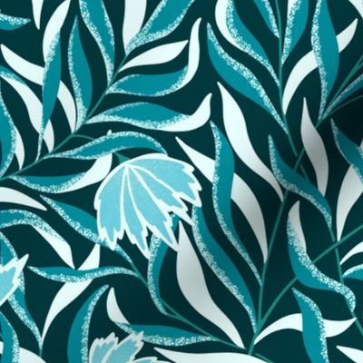 Vintage Cottage Core Climbing Floral wallpaper Aqua M