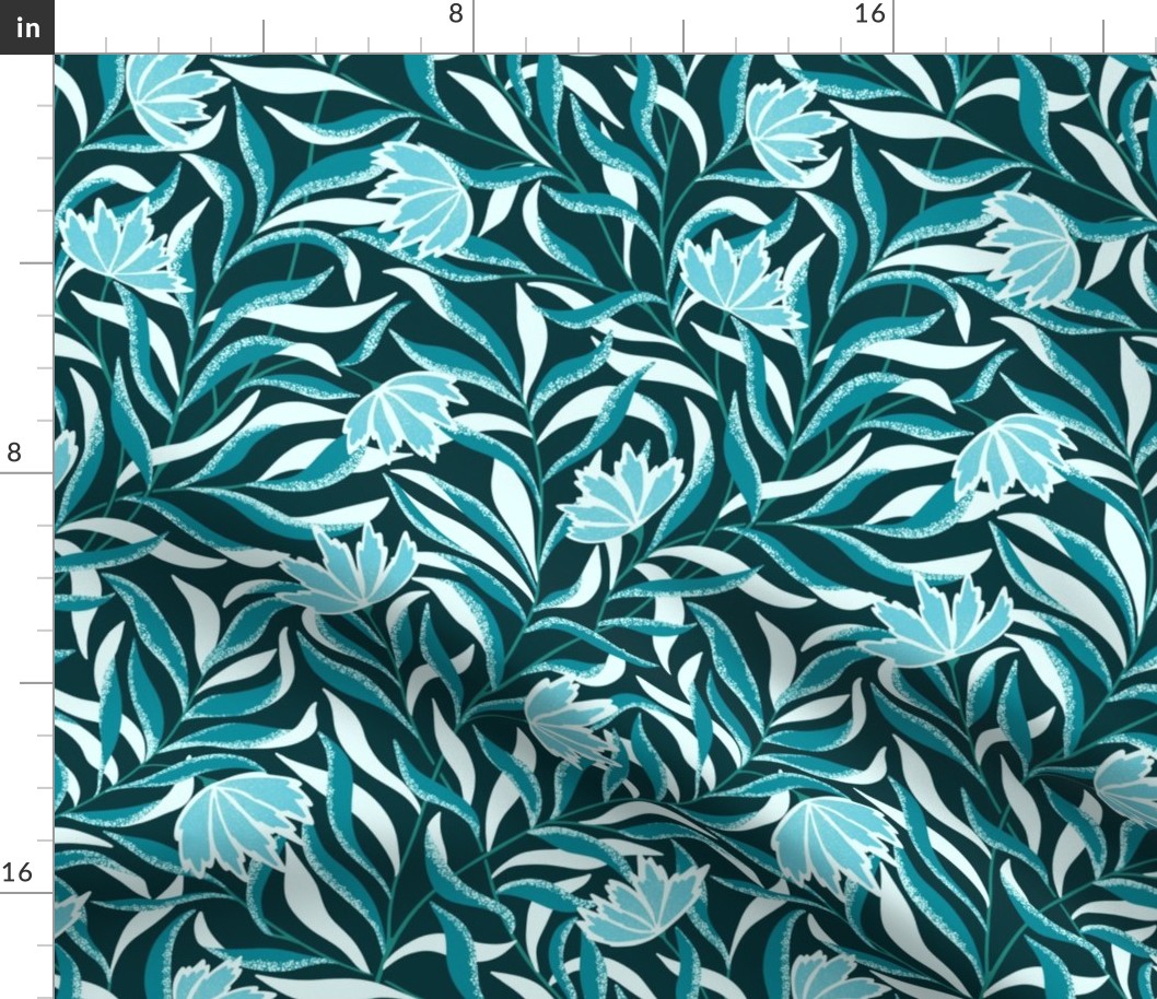 Vintage Cottage Core Climbing Floral wallpaper Aqua M