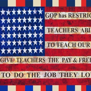 Support & Respect our Teachers - Design 13159801 - Red White & Blue