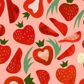 Valentine's strawberries pink/red (L) 