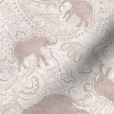 Paisley Elephants - savannah colors - Medium