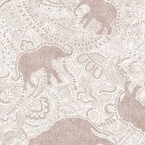 Paisley Elephants - savannah colors - Medium