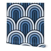 Geometric Pattern: Art Deco Arch: Cerulean (large version)