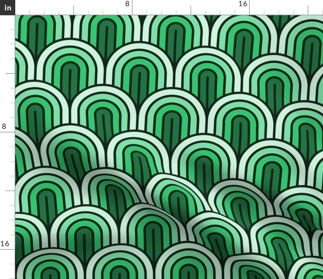 Geometric Pattern: Art Deco Arch: Malachite (large version)