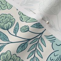 Birds and Blooms | Medium Scale | Mint & Powder Blue