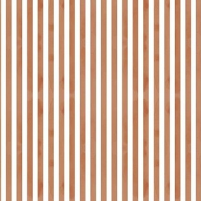 Watercolor stripes and strokes minimalist boho design in brick burnt orange and white