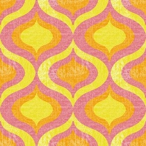 Textured Optimistic Ogee-Watermelon, Marigold, Lemon Lime