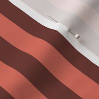 Dark and Light Salmon Orange, Tonal Stripe Fabric