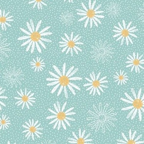 Daisy field on aqua