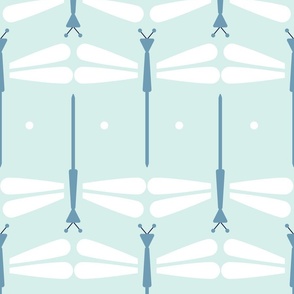 Large - Dragonflies - Mint and Blue