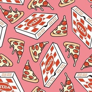 Pizza Party - Pizza box & Pepperoni slice - pink - LAD22