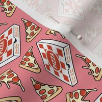 (small scale) Pizza Party - Pizza box & Pepperoni slice - pink - LAD22