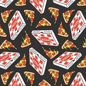 (small scale) Pizza Party - Pizza box & Pepperoni slice - dark grey - LAD22