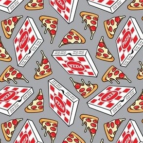 (small scale) Pizza Party - Pizza box & Pepperoni slice - grey - LAD22