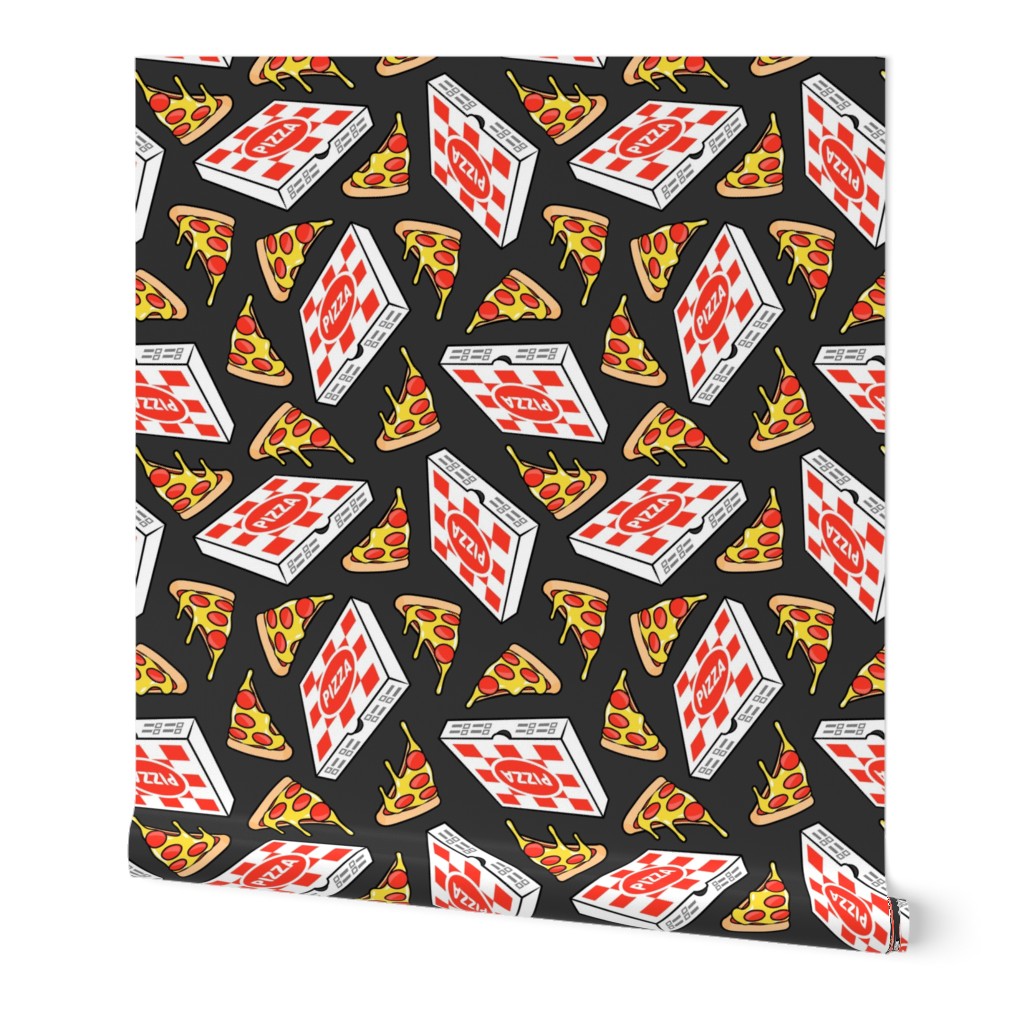 Pizza Party - Pizza box & Pepperoni slice - dark grey - LAD22