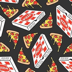 Pizza Party - Pizza box & Pepperoni slice - dark grey - LAD22