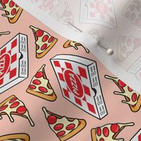 (small scale) Pizza Party - Pizza box & Pepperoni slice - light pink - LAD22